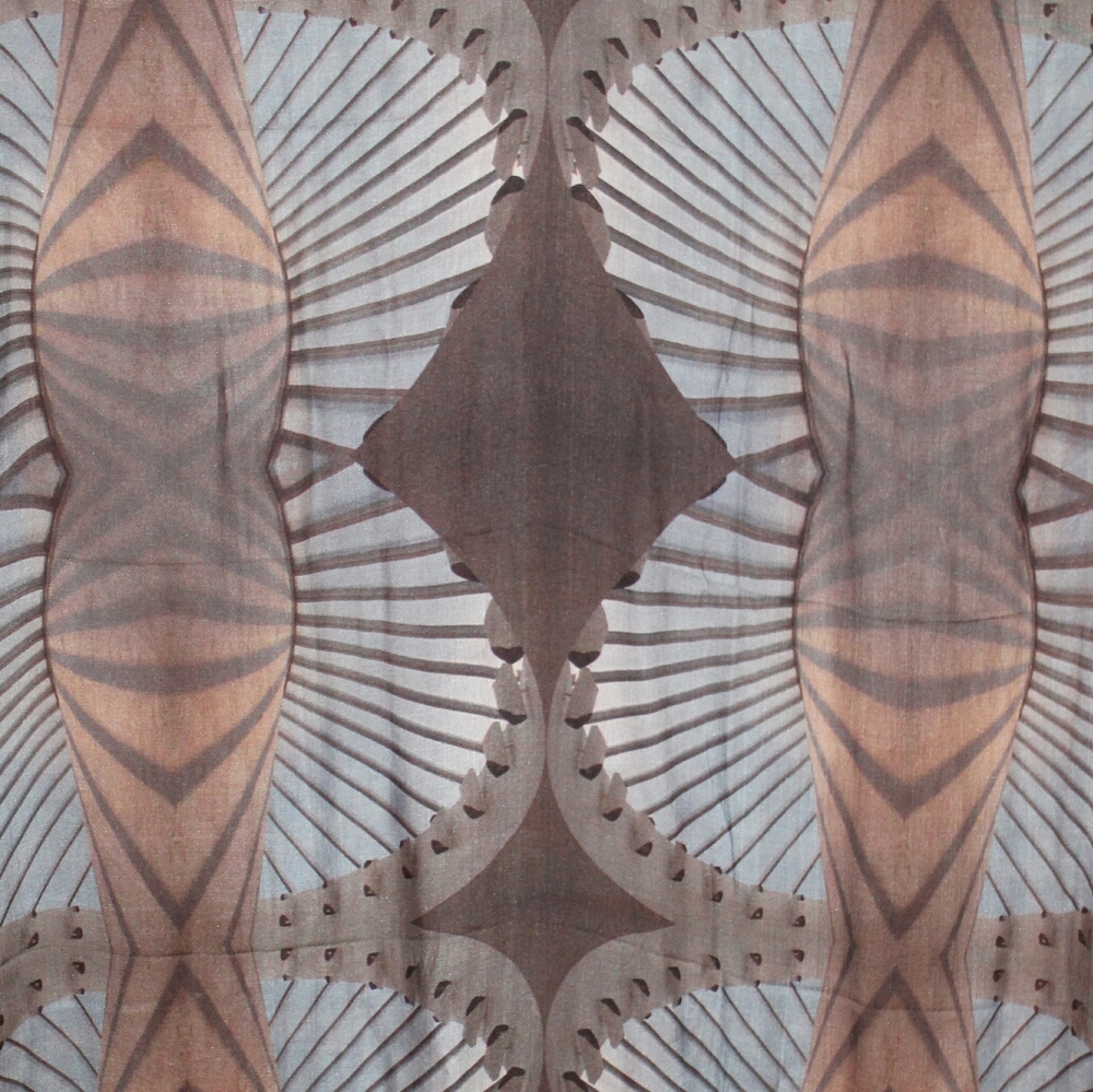 SOLD!Scarf/shawl brown grayabstract NWT luxury fashion accessories wearable art - Picture 2 of 8